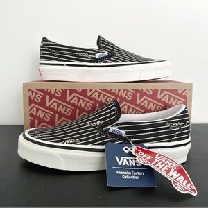 Vans Classic Black and White Slip-On Shoes